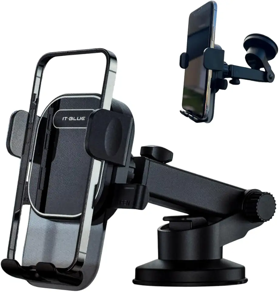 Suporte Celular para Carro, 360°, Antivibração, Antiqueda, Fixação Firme no Vidro e Painel Veicular Automotivo Universal, Compativel com todos os Celulares Apple iPhone Samsung Galaxy - Premium