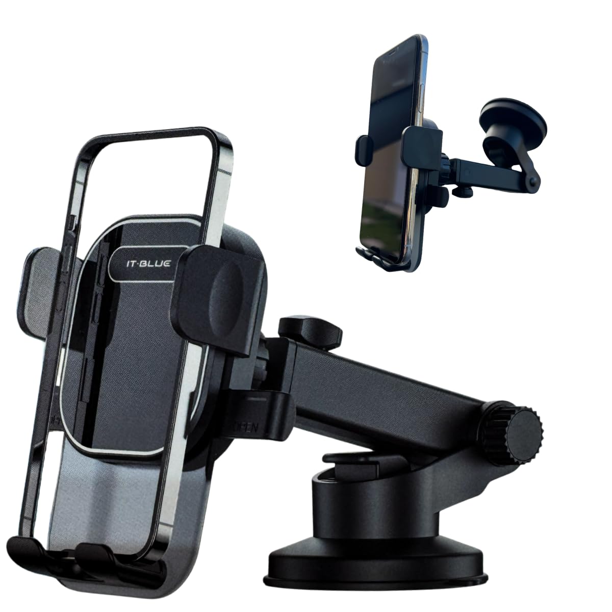 Suporte Celular para Carro, 360°, Antivibração, Antiqueda, Fixação Firme no Vidro e