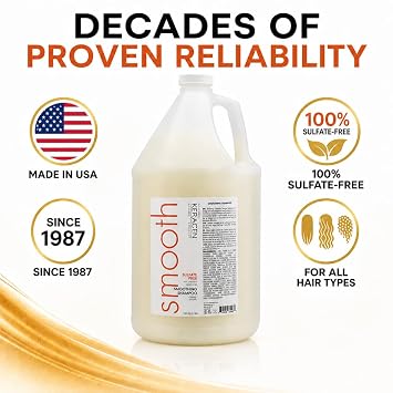 KERAGEN Sulfate-Free Smoothing Shampoo Keratin, Collagen, Panthenol & Jojoba Oil for Color-Treated & Damaged Hair | Salon Backbar & Family Use | Made in USA | 128 oz