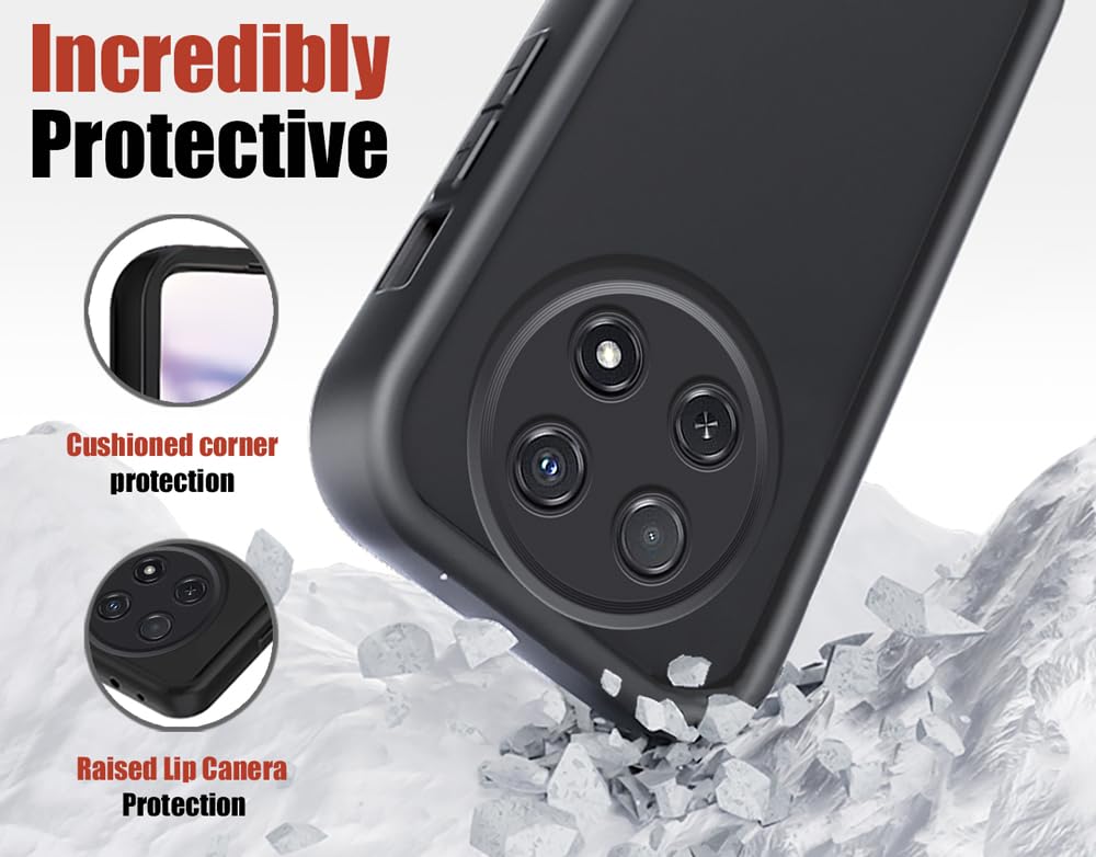 Custodia Per Huawei Nova 12i (6,7'') Con Scorrevole Proteggi Fotocamera E Anello Rotante – Nero, Antiurto - 2