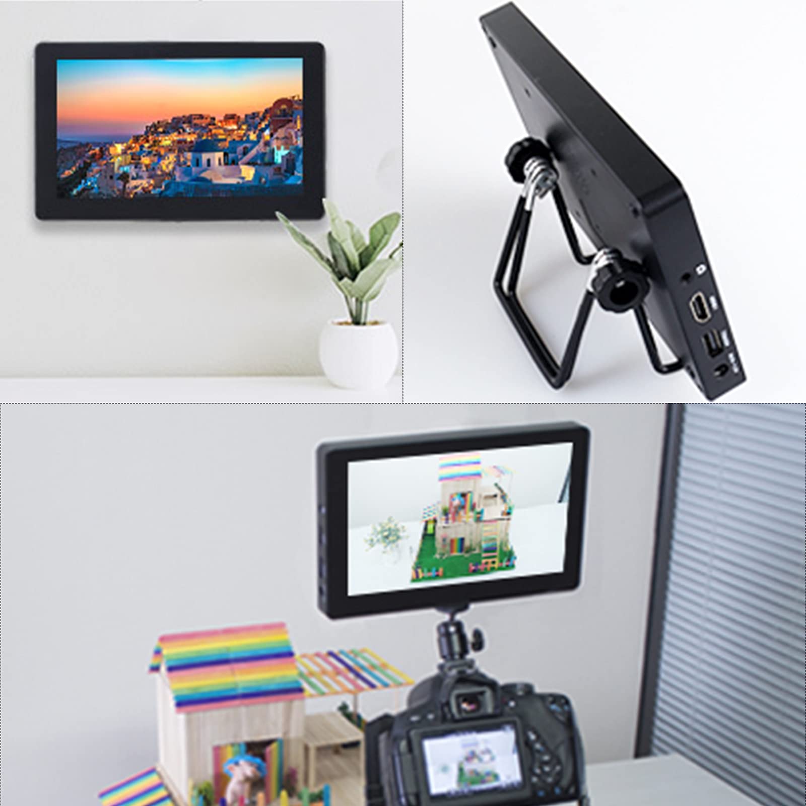 SUNFOUNDER - Schermo touch Raspberry Pi , display LCD capacitivo da 7 pollici, HDMI, monitor con USB C, per Raspberry Pi 4B e 3B+ con supporto