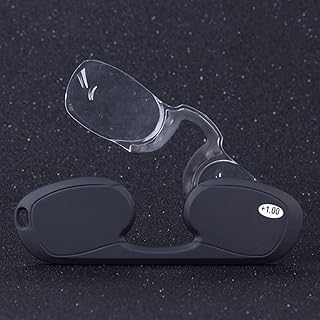 鼻眼鏡ミニメガネ メンズウィメンズリーダーフレームレスポータブル拡大鏡1.01.5 2.0 2.5 3.0、6色 (Color : Black, Size : +1.50)