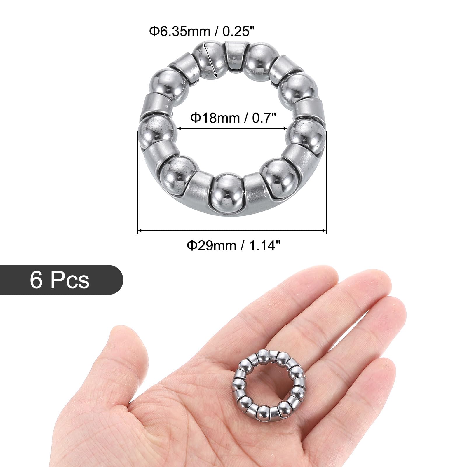 Lot De 6 Roulements à Billes Pour Pédalier Vélo QUARKZMAN - 8 Mm (5/16) X 9 Billes, Boîtier 38x24 Mm Kit Entretien Transmission Lot De 6 Roulements à Billes Pour Pédalier Vélo QUARKZMAN - 8 Mm (5/16) X 9 Billes, Boîtier 38x24 Mm Kit Entretien Transmission