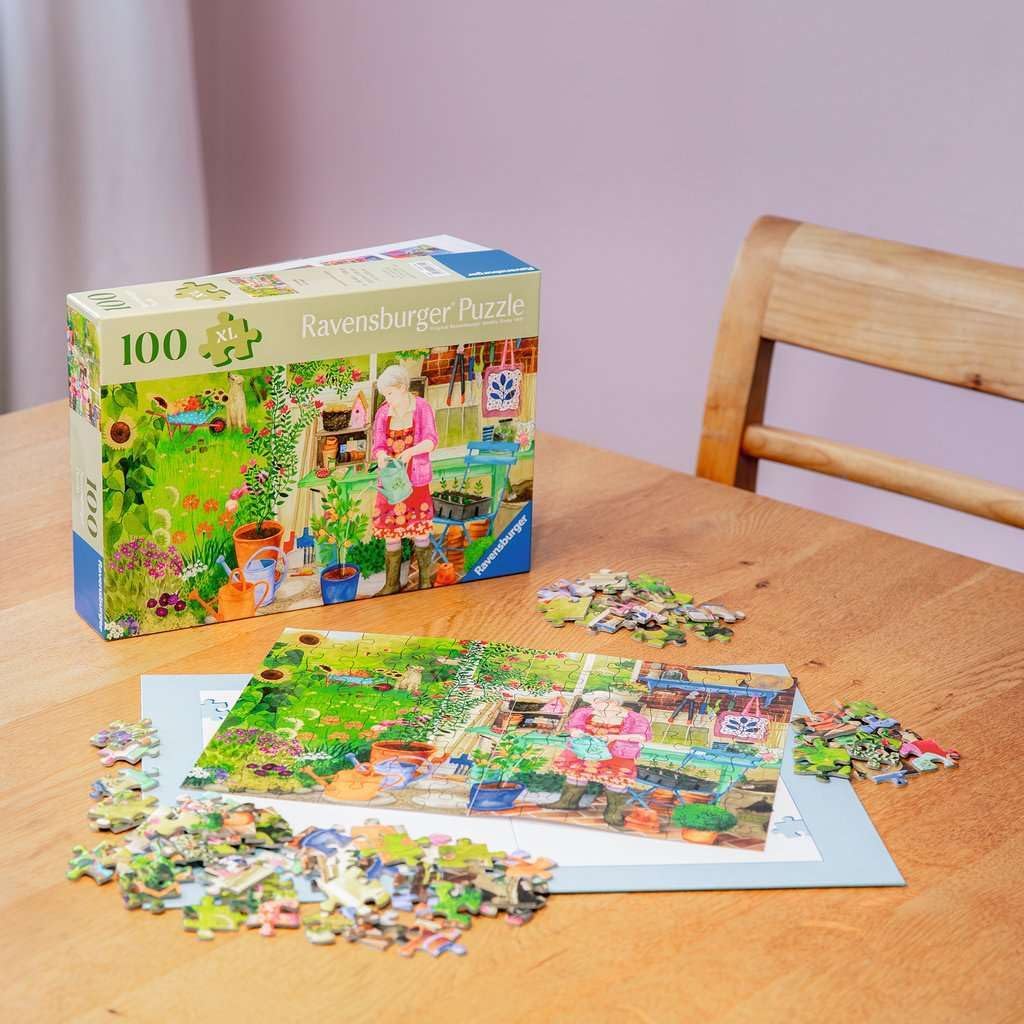Ravensburger Feel Well - Gardening - 100 Piece Jigsaw Puzzle | A Blooming Paradise |Thicker Pieces, Large Image Format, and Included Stand | Premium Quality Puzzle Made in Europe