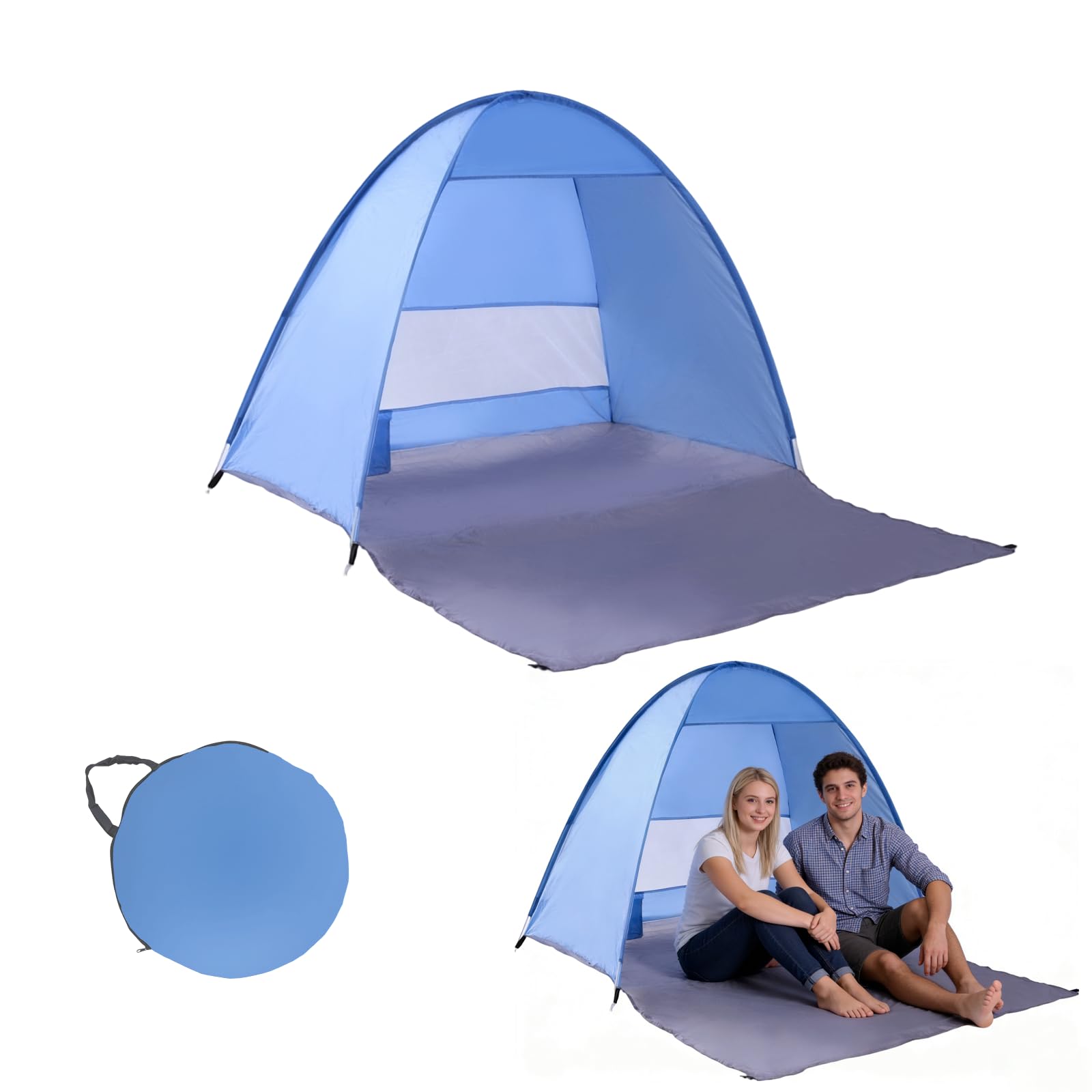 Higoya Pop Up Beach Tent, Lightweight Beach Shelter with UPF 50+ UV Protection, Suitable for 1-2 Person, Easy Set Up, Portable Sun Shade Tent for Beach, Garden, Picnic, Camping, Blue