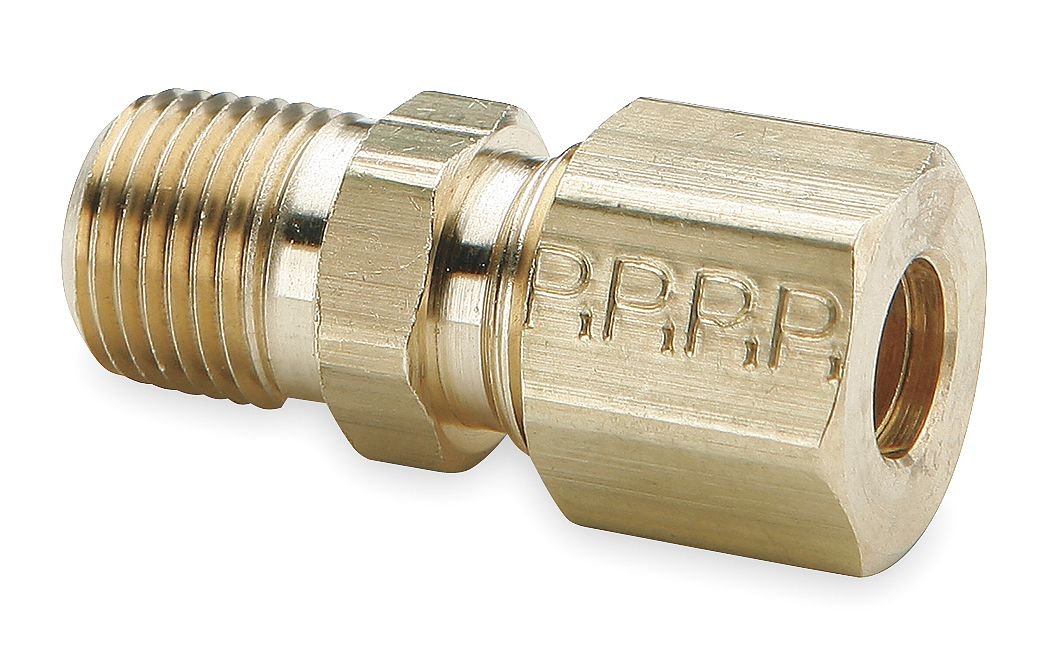Parker Hannifin 68C-3-2 Brass Male Connector Compression Fitting, 3/16