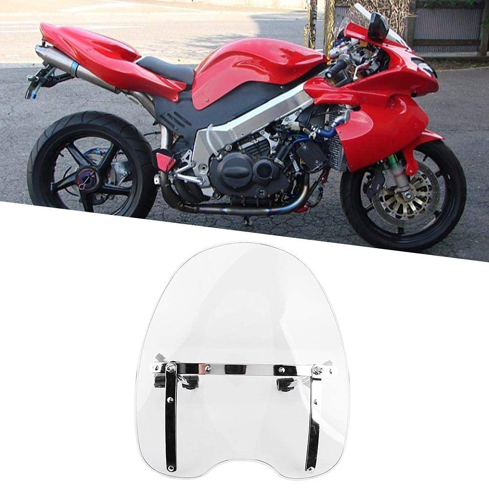 Aramox Pare-brise de moto universel, support de guidon réglable à 360 ° de 22 à 25 mm (transparent)