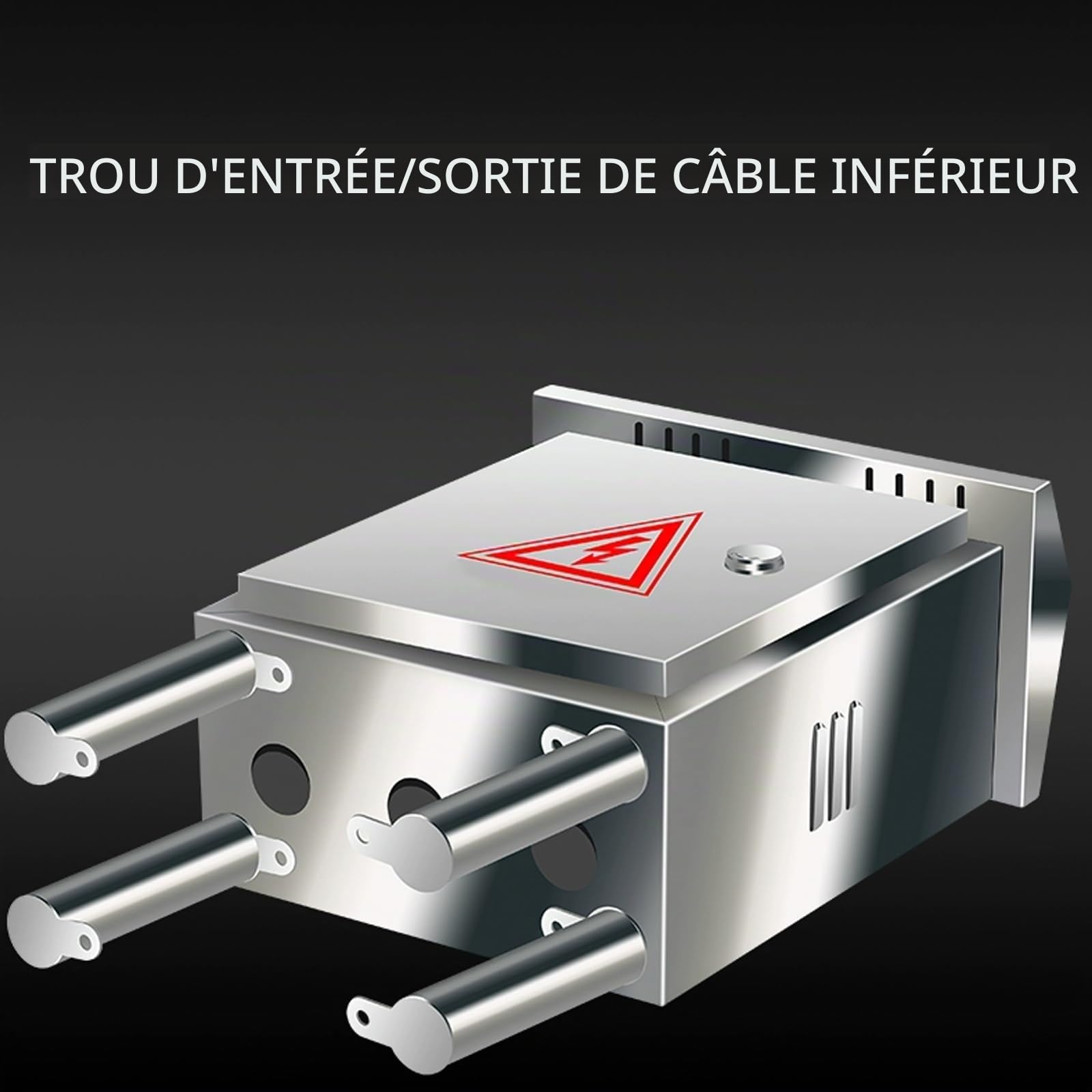 Boîtier Électrique sur Pied, Boite Derivation Étanche en Acier Inoxydable, Boîte de Jonction Électrique Verrouillable avec Plaques de Montage, pour Usage Extérieur(40x30cm/15.7x11.8in)