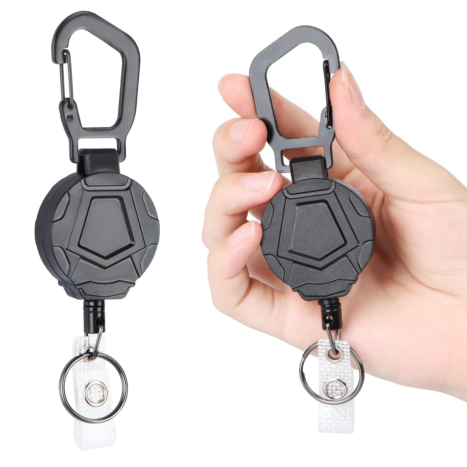 Portachiavi Retrattile GrueGard 2PCS - Filo Acciaio, Moschettone, Estensibile Fino A 60 Cm - Foto 6