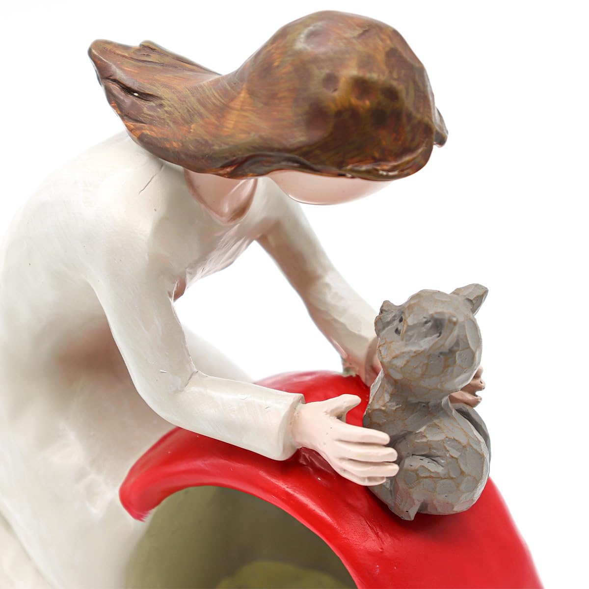 Nicear Rainbow Bridge Cat Memorial Gift with - Handcrafted Resin Statue Of Girl Hugging Cat for Pet Loss Sympathy - Image 3