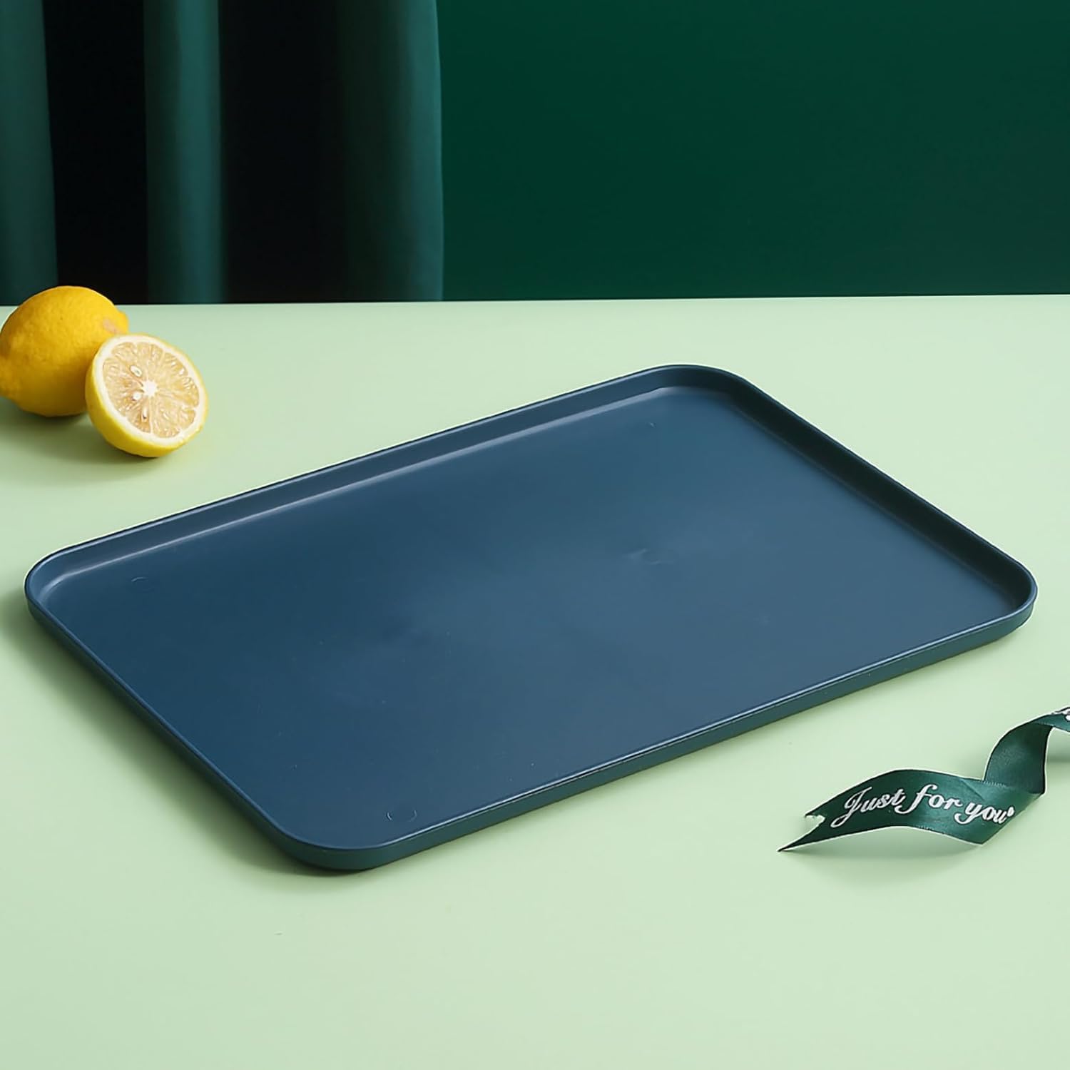 Serving Trays for Parties – 15'' Rectangle Food Trays for Dinner, Lunch, Fast Food – Decorative Plastic Tray for Kitchen Counter, Coffee Table, Catering & Events (2, Blue) — Amazon image 8
