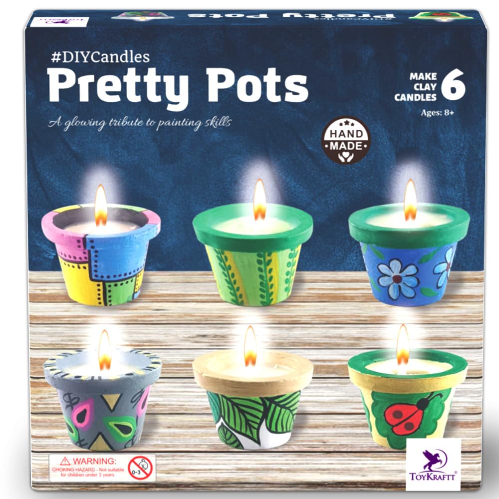 TOYKRAFTT Pot Painting Candle Making Art and Craft kit, DIY Kit for Age 8 to 12 - Candles from Pretty Pots