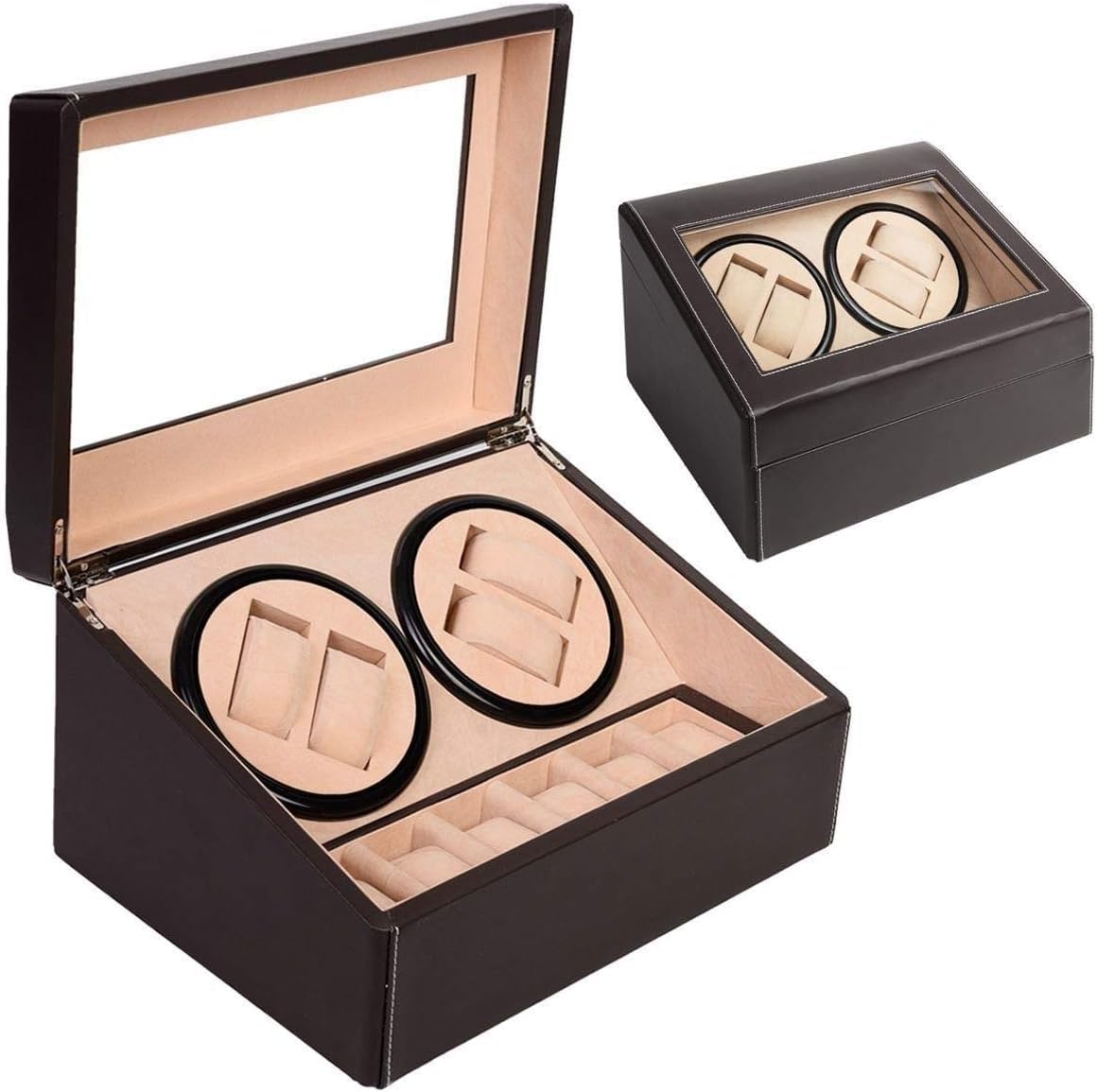 FENOKD Automatic Watch Winder,Winding Table Shaker, Storage Box Mechanical Box Quiet Motor Display Box Case Elegant