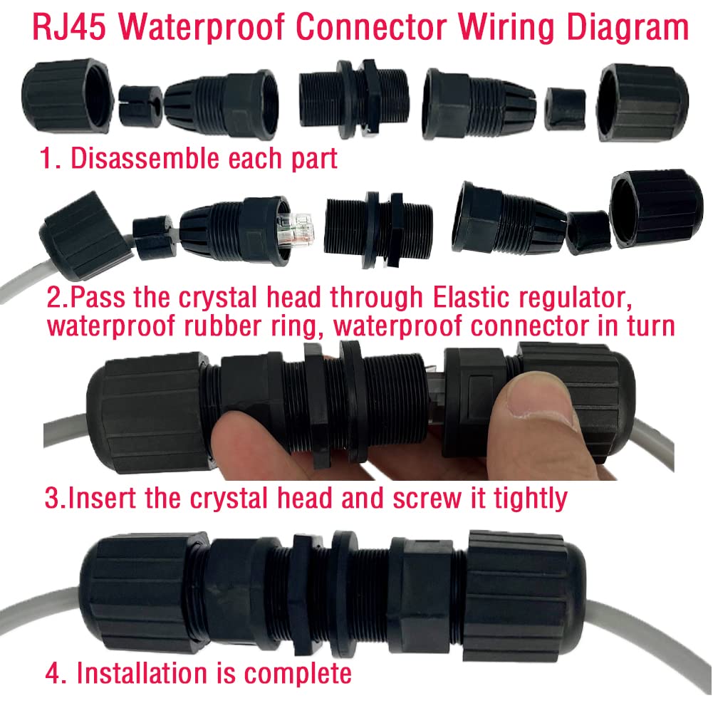 10PCS M20 RJ45 Connettore impermeabile IP67 Cat5/5e 8P8C Ethernet LAN Connettore cavo doppia testa esterna adattatore accoppiatore LAN femmina a femmina