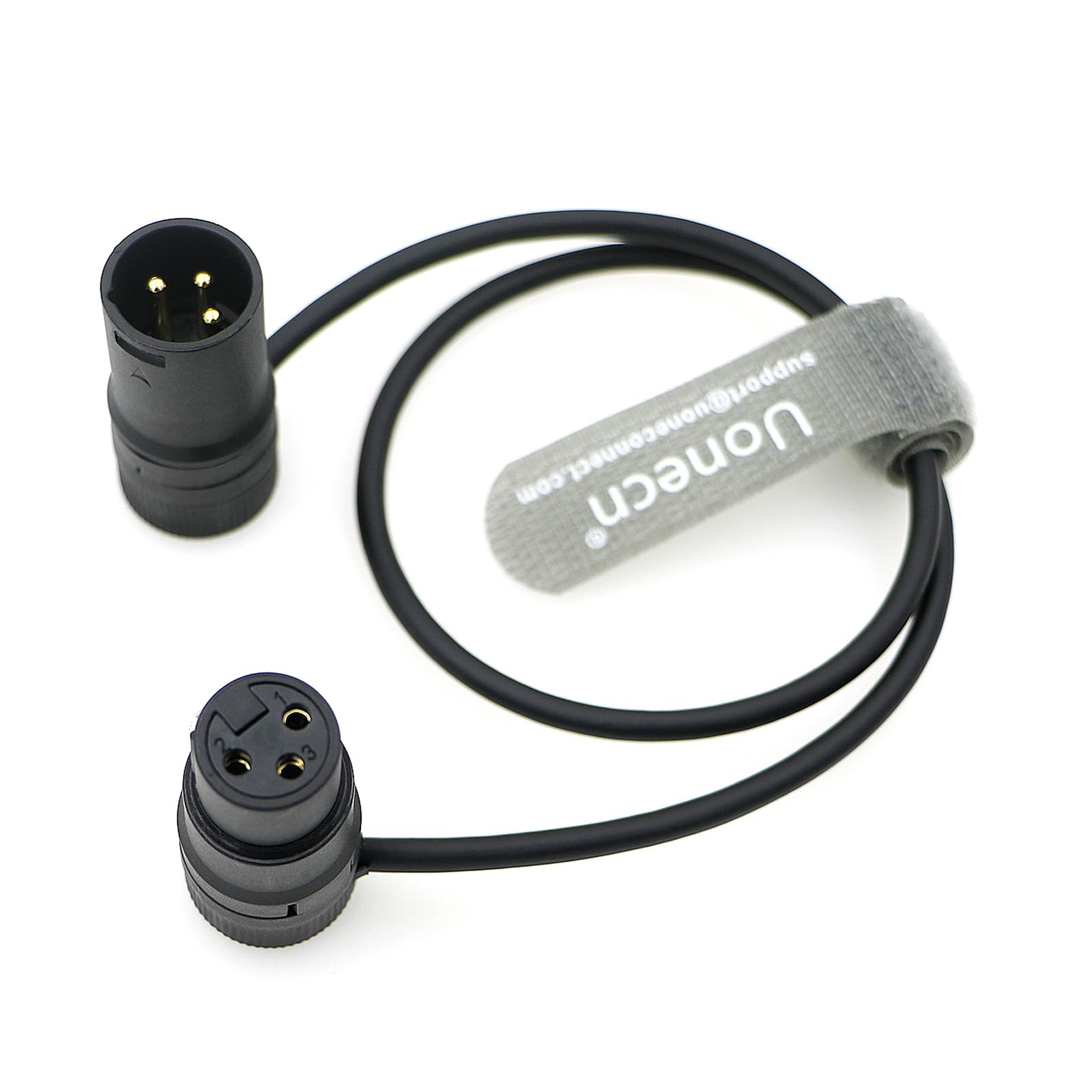 Uonecn Rotatable Audio Cable Low Profile 3 Pin XLR Male to Female Cable for Microphone, Camera, Mixer, Recorder 45 cm