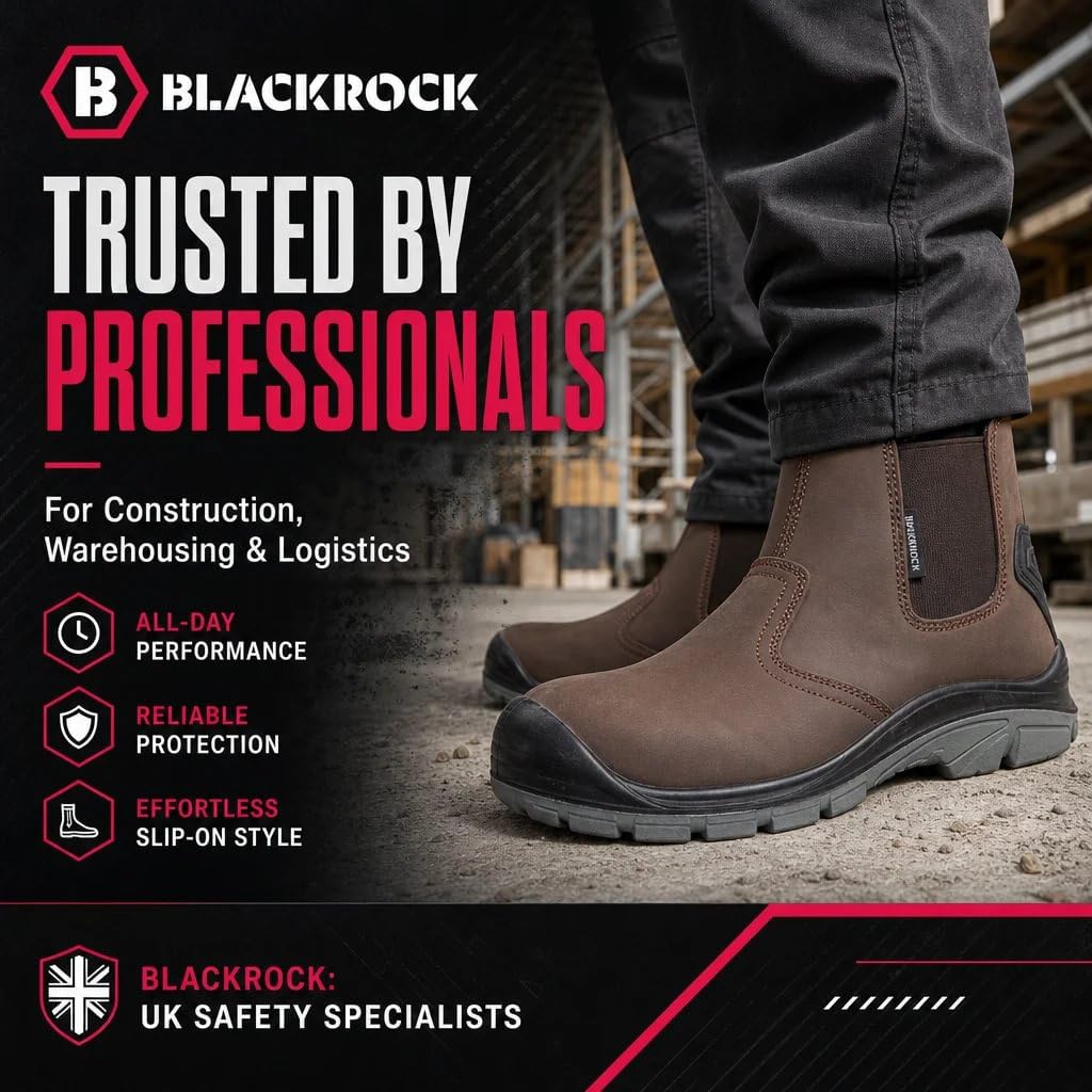 Blackrock Pendle Brown S3 wodoodporne lekkie niemetaliczne buty ochronne dla dealerów, antystatyczne skórzane buty ochronne z kompozytowym noskiem i ochronną podeszwą środkową, bezpieczne buty robocze