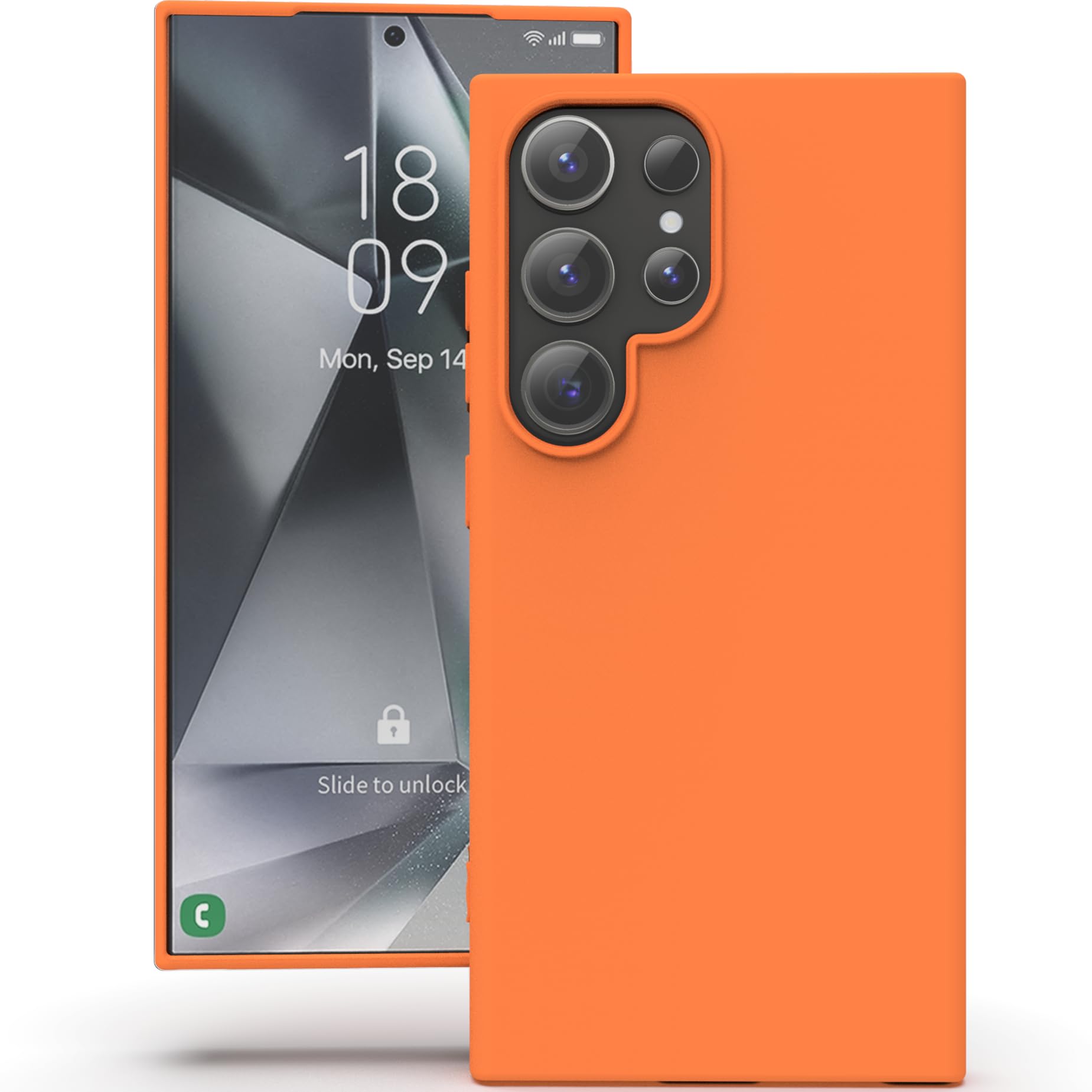 YATWIN Silicone Back Case for Samsung Galaxy S24 Ultra, Soft-Touch Phone Back Cover for Samsung Galaxy S24 Ultra - Orange
