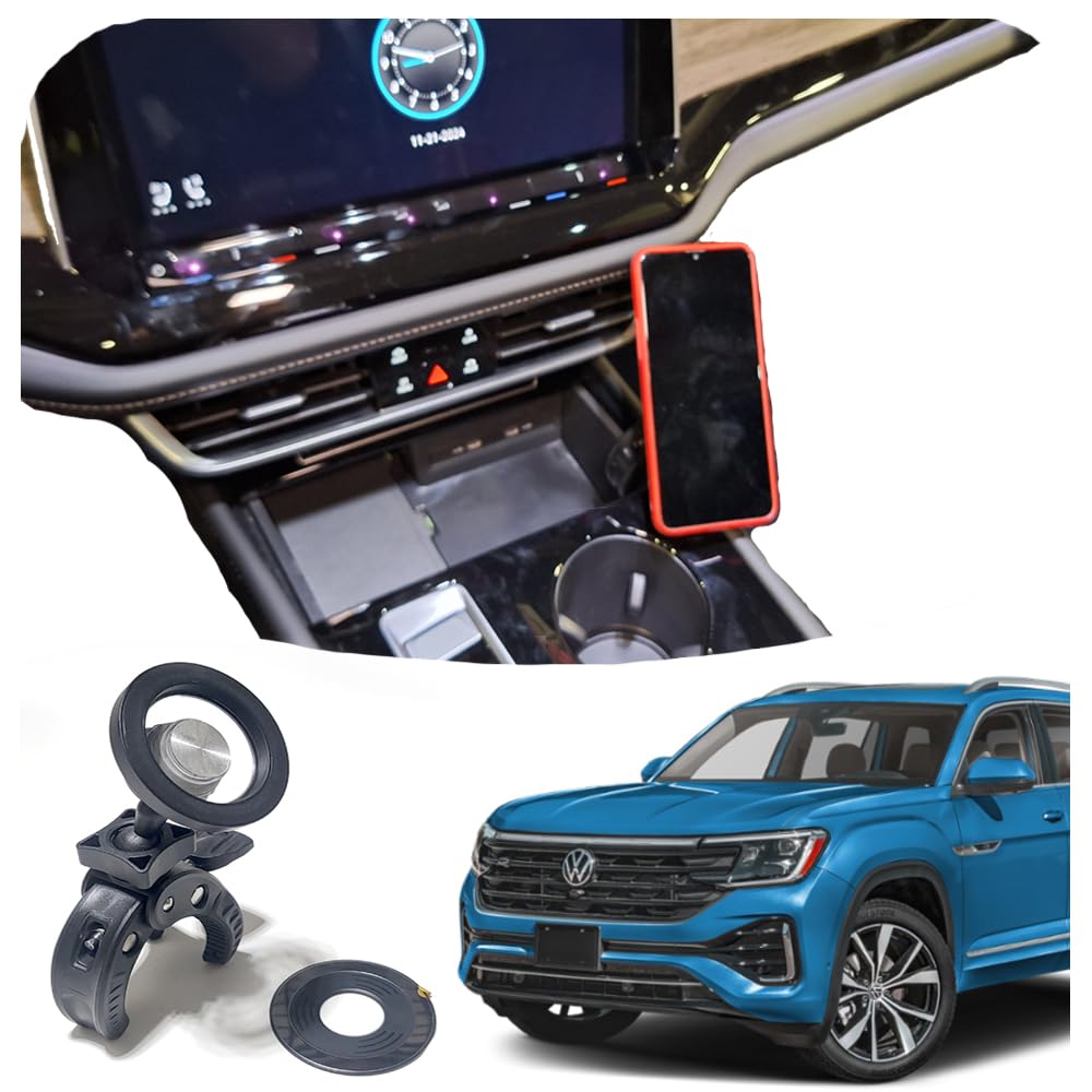Phone Holder Mount for VW Atlas 2024 2025 Center Console or Dashboard | Custom Mount for Dashboard Phone