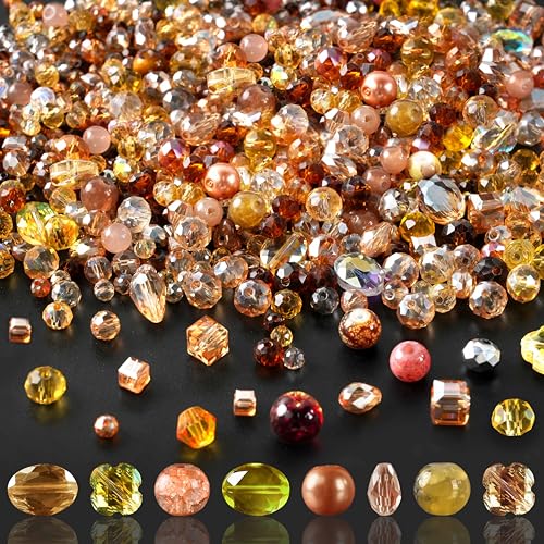 Brown Glass Beads Bulk for Jewelry Making Suncatchers Crafts Crystal Bead