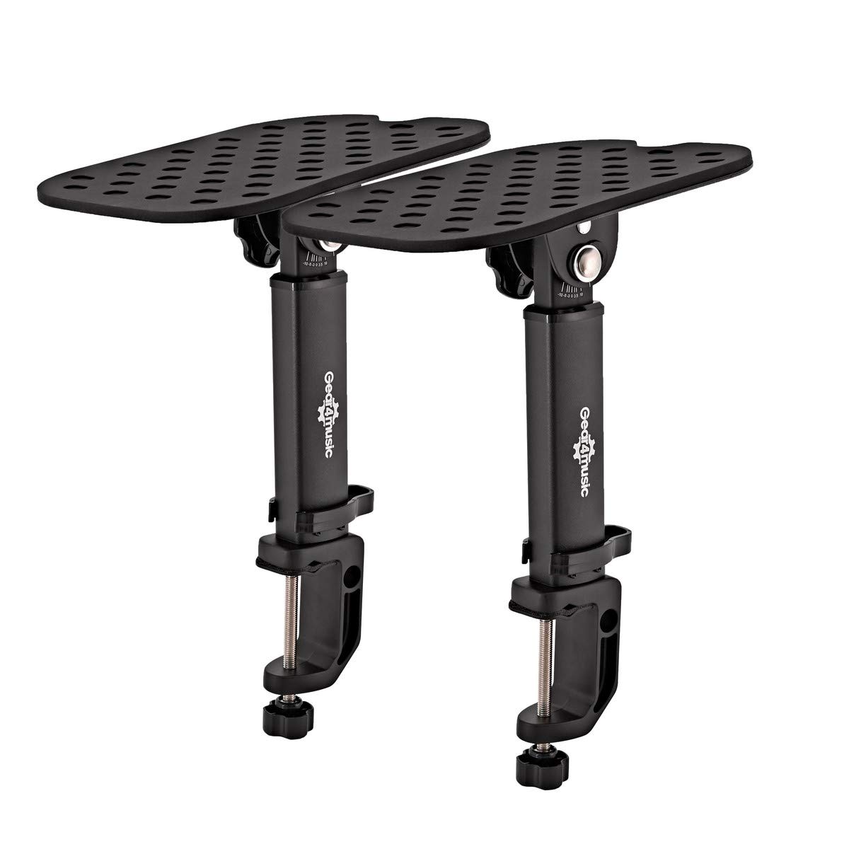 Gear4music Black Desk Clamp Monitor Speaker Stands