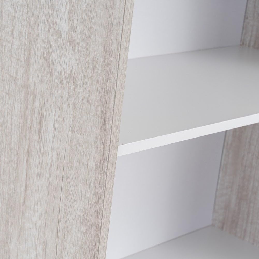 LOLAhome Librería Blanca de Tablero Laminado con 3 estantes de 60x29x147 cm