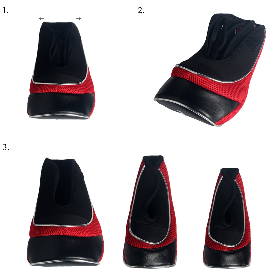 Andux Golf Driver per Legno a Testa Copre con Gancio per Driver 460cc Set di 3 (MT/MG14 Nero/Giallo)