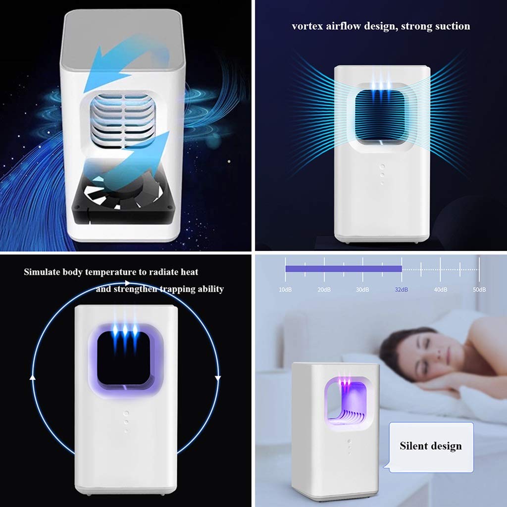 Lampa przeciw komarom - wdychana bioniczna pułapka na komary, cichy i bezpieczny odstraszacz komarów USB, lampa przeciw komarom LED do użytku domowego i komercyjnego w pomieszczeniach