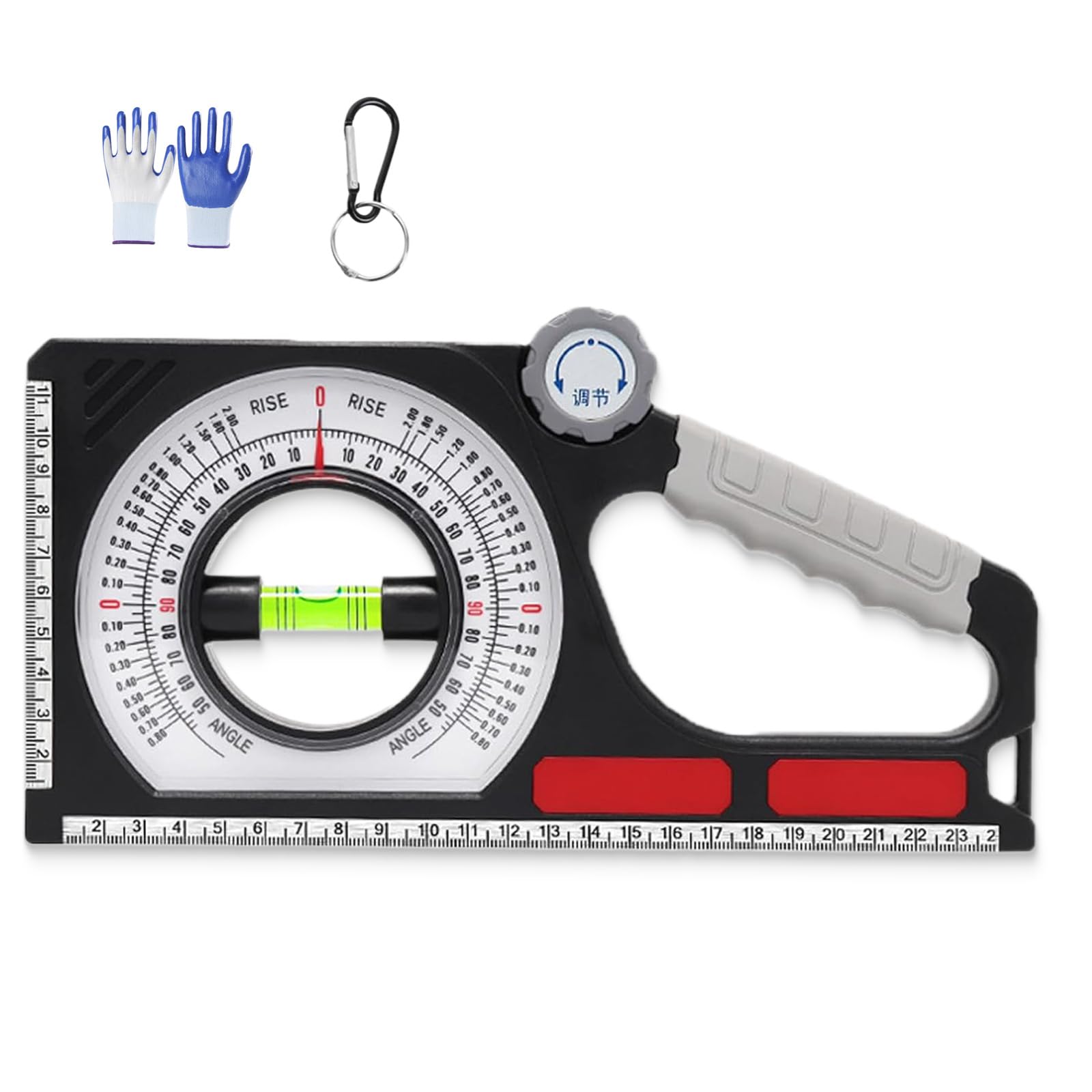 Emboadlie Portable Mechanical Inclinometer, Engineering Inclinometer, Scale Rotary Pitch Finder, High-Precision Angle Finder, for Construction Household Industrial (Black)