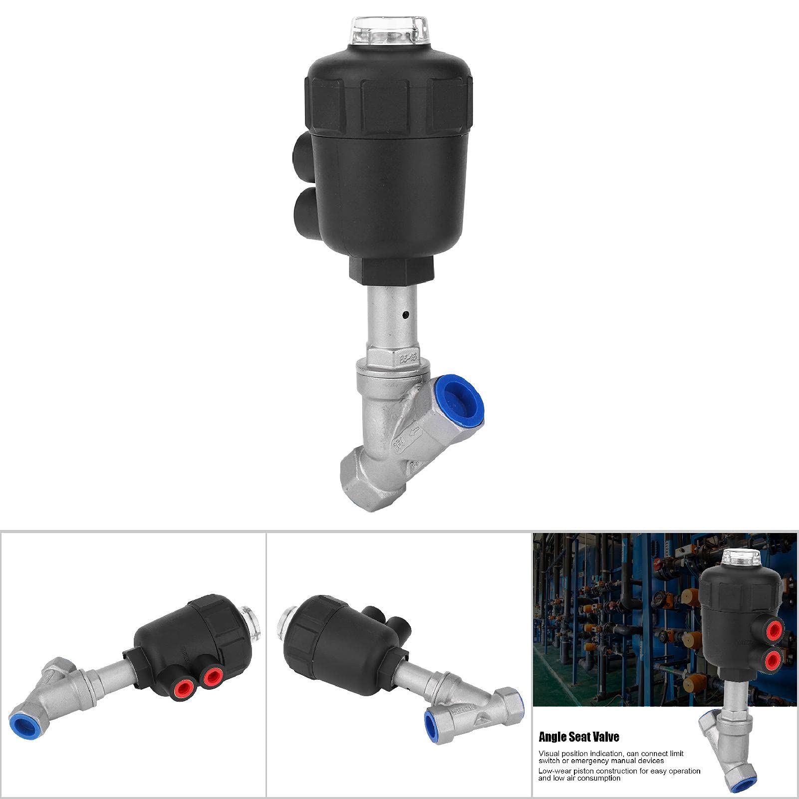 Filetage De Soupape à SièGe D'Angle Pneumatique Vis De Soupape à SièGe D'Angle TêTe En Plastique 1/2" DN15
