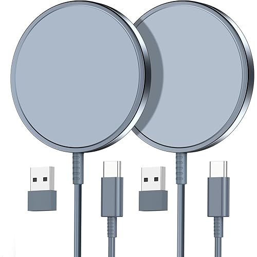 2 Pack Magnetic Wireless Charger for iPhone 15/15 Pro/15 Plus/15 Pro Max 15W Fast Magnetic Charger for iPhone 15/14/13/12 Series and AirPods 3/2/Pro 2/Pro