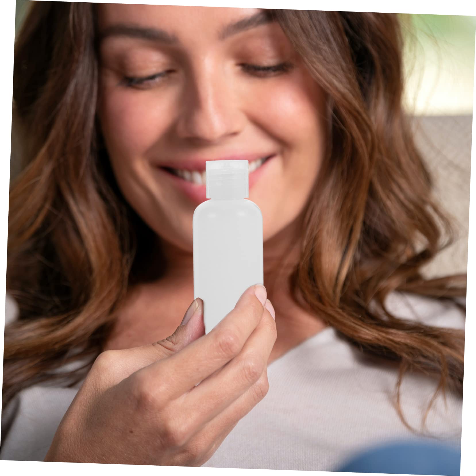 WOONEKY 50 Flaconi da Viaggio Ricaricabili 100ml in Pe Bianco, Contenitori per Lozioni Chiusura a Scatto, Compatti di Perdite