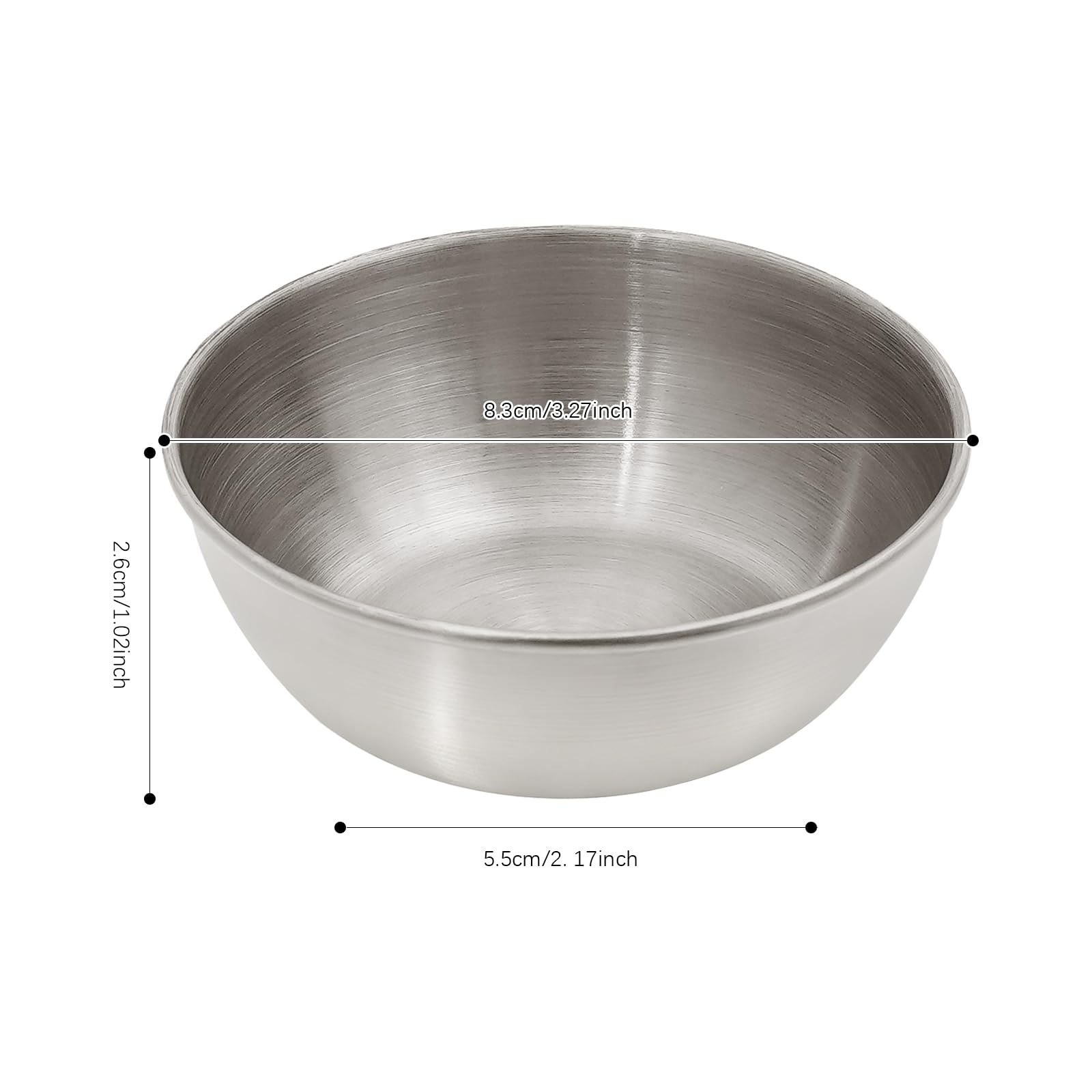 Set di 50 ciotole per salse in acciaio inox 304, ciotole per salse e spezie | 8,3 cm di diametro, impilabili, antiruggine, per salse, spezie, salse, barbecue, ristoranti, campeggio, famiglia