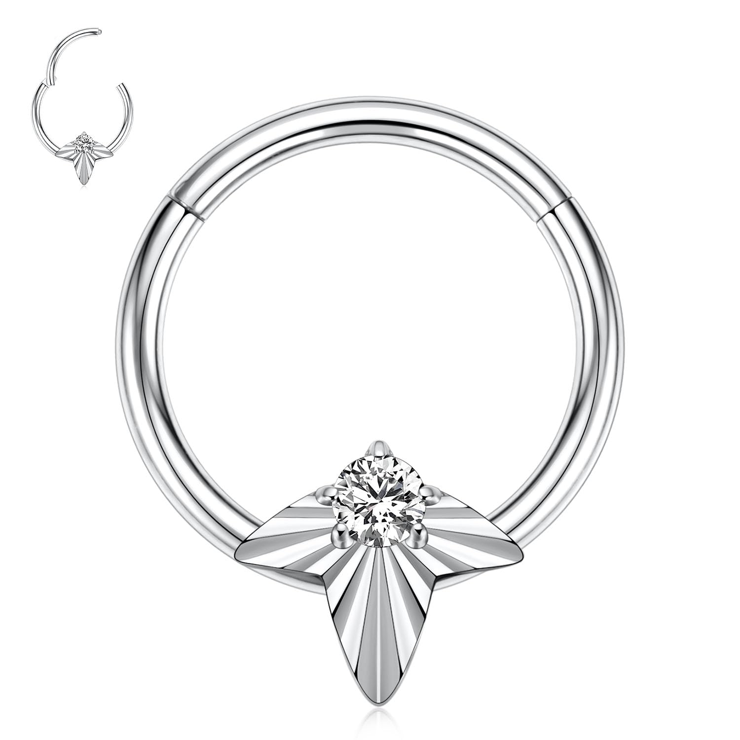 hengkaixuan Unique Animal Shape Septum Nose Ring Septum Jewellery 16G Daith Earrings Surgical Steel Nose Hoop Septum Clicker Conch Piercing Jewellery Rook Helix Tragus Cartilage Lobe Hoop Earring — view 11