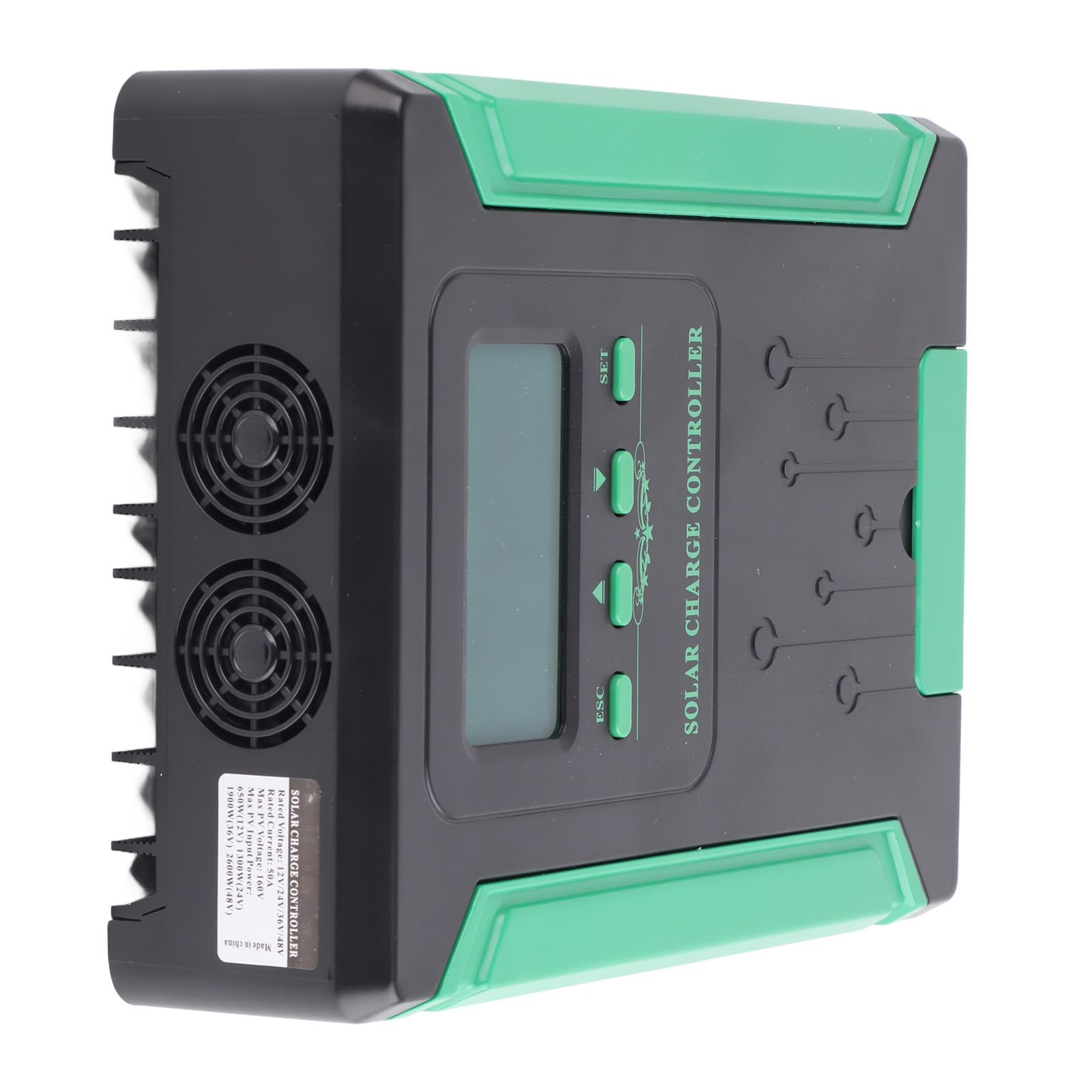 Regolatore di carica solare, controllo del pannello solare di tracciamento di picco, doppio o multiplo, alta efficienza, 12 V, 24 V, 36 V, 48 V, per illuminazione paesaggistica (50 A)
