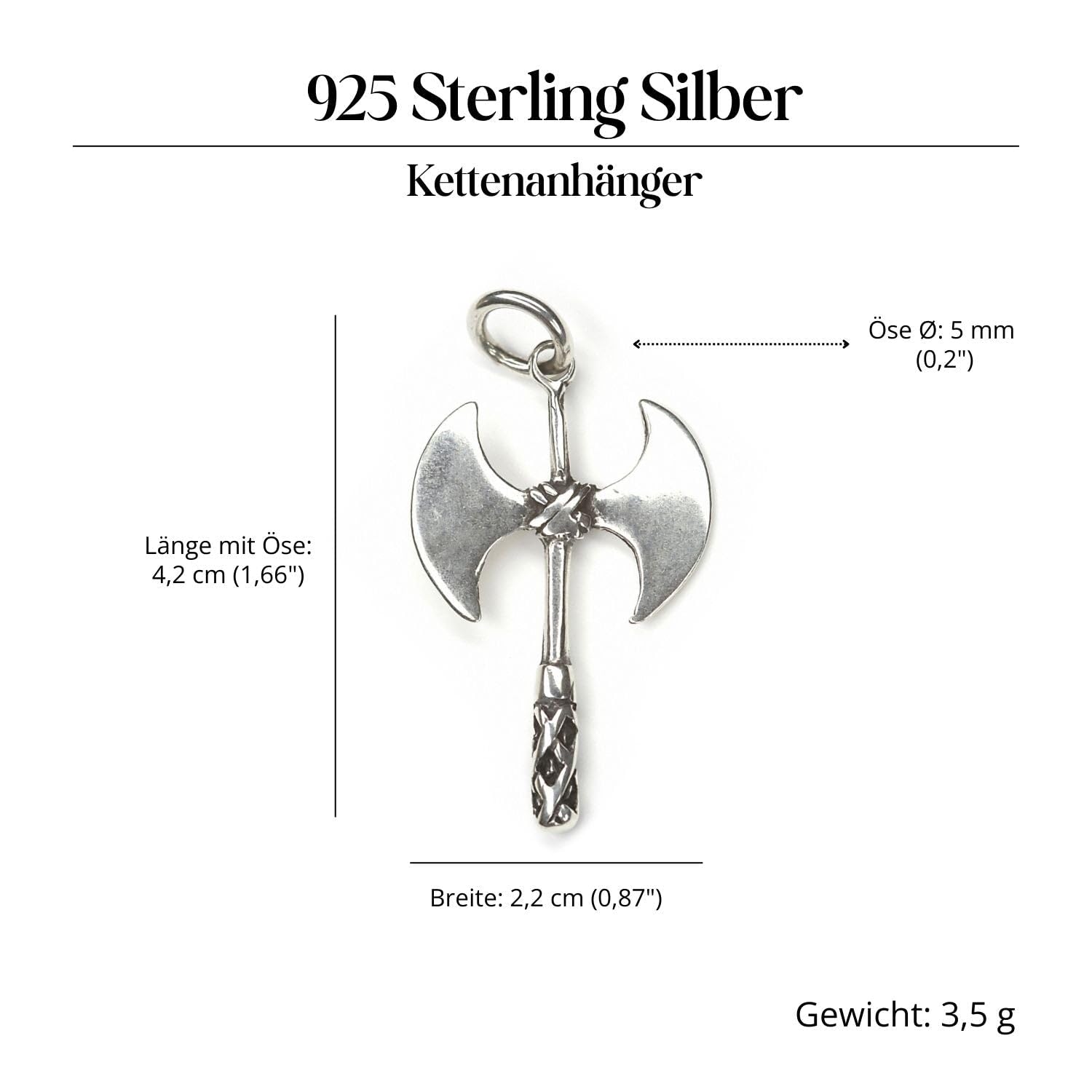 Axt Anhänger Silber Doppelaxt Schmuck 925 Sterlingsilber Schmuckanhänger
