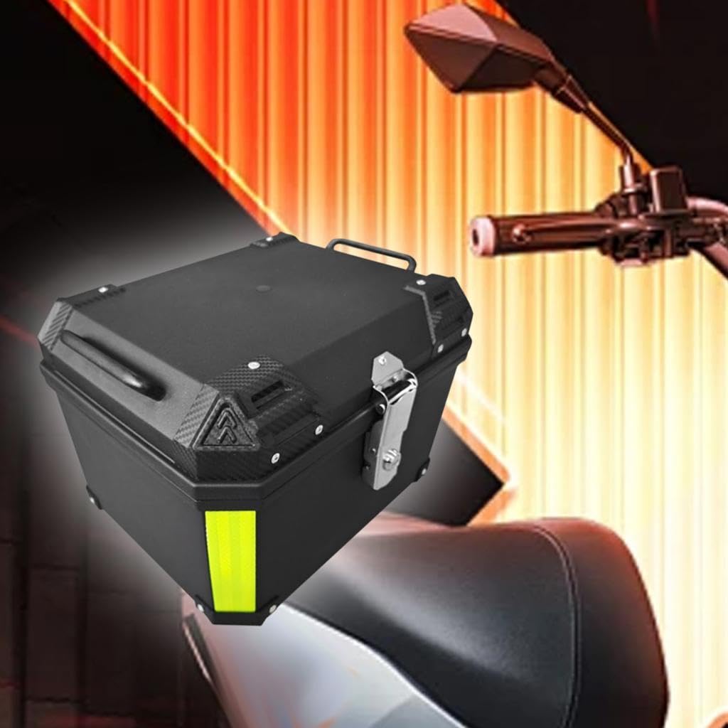Baúl trasero para motocicleta, antipérdida, impermeable, de gran capacidad, para accesorios de conducción, con suficiente espacio para diversos artículos. La base, Negro 45L