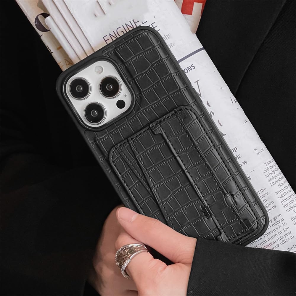 Protège-écran iPhone 15 Pro antichoc noir avec rangement carte intégré