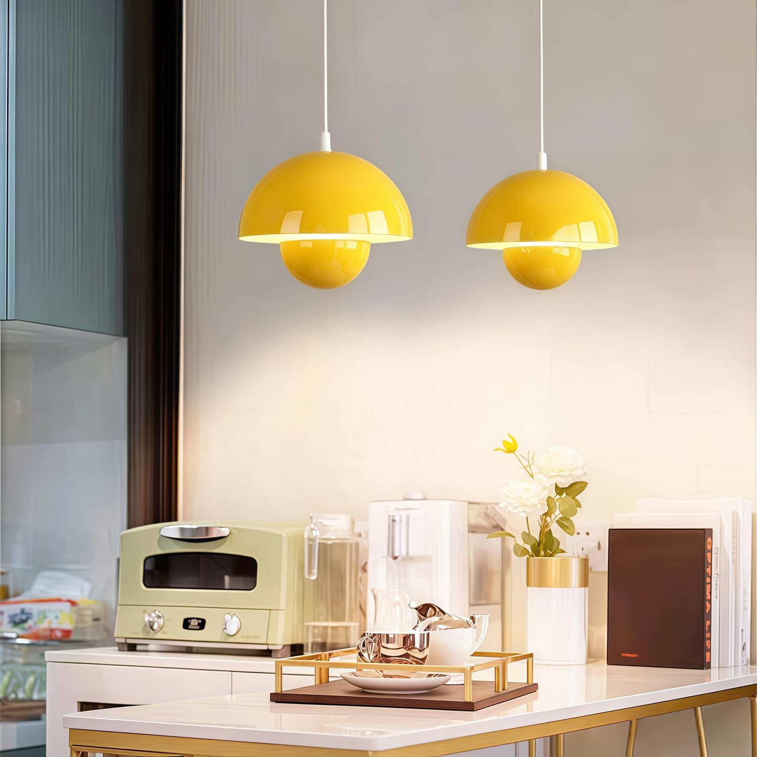 Minimalismus Kronleuchter Originalität Einfachheit Blumenknospen Design Moderner Stil Restaurant Nachttischlampe Küche Büro lagern Bar dekorieren E27 Basis Neu Hängender Kronleuchter-Gelb