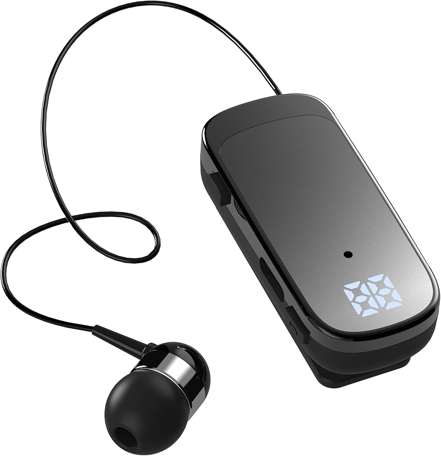 Auricolare Bluetooth Business con Filo Retrattile, Auricolar Senza Fili con Microfono, Bluetooth V5.2, Vivavoce, Compatibile per Universale Smartphone (Nero)