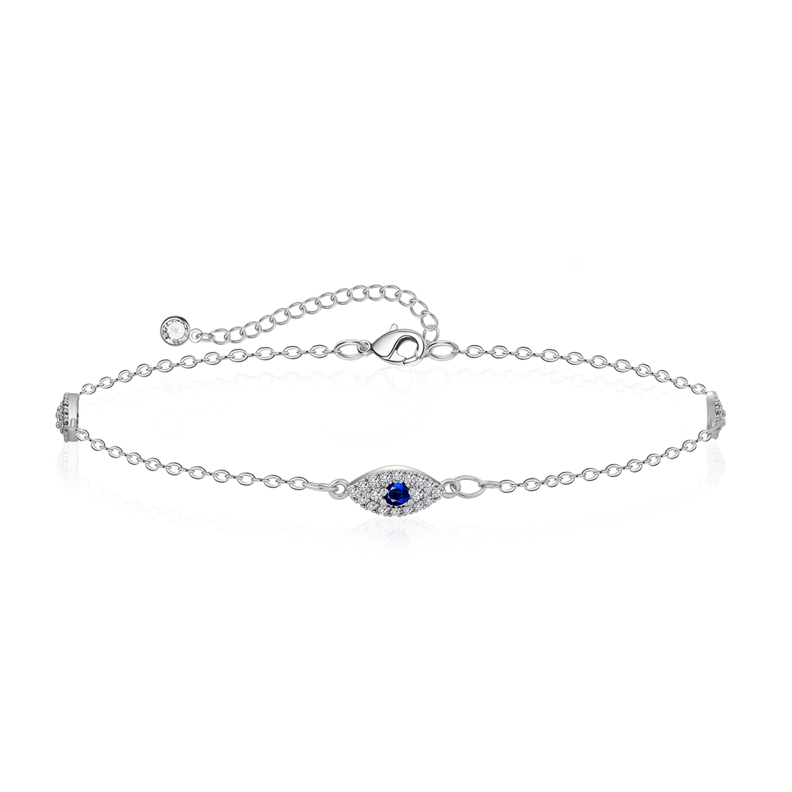 Silver/Gold Anklets for Women, Sterling Silver Evil Eye Ankle Bracelets for Women Trendy Dainty Waterproof Anklets Set Adjustable Layered Anklet Bracelets for Women Girls Silver Jewelry Gift