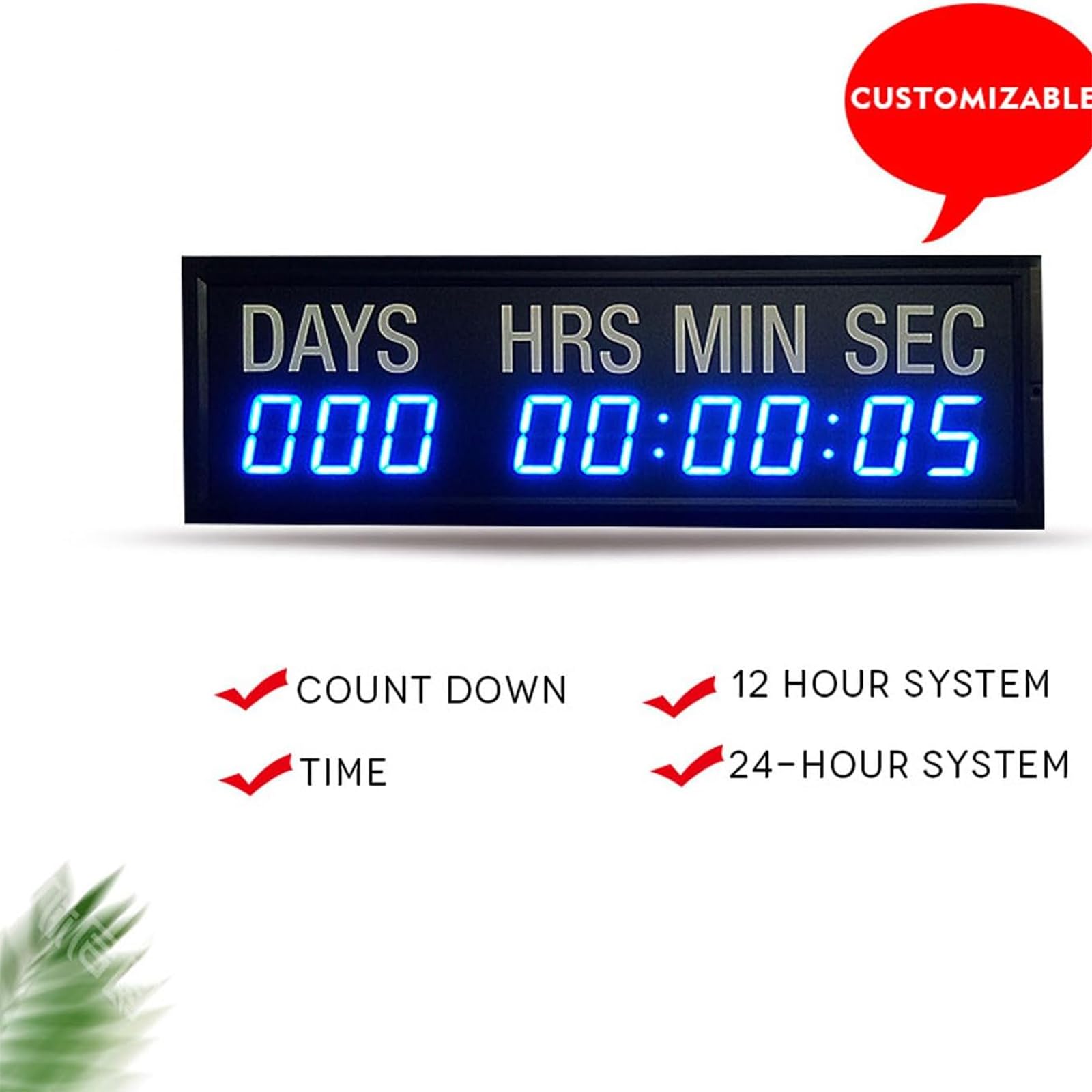 Temporizador De Cuenta Regresiva De 1,8" para Concurso De Debates, con Alarma, Volumen Ajustable, Brillo De 6 Niveles, Formato De 12/24 Horas Y Temporizador De 1000 Días.