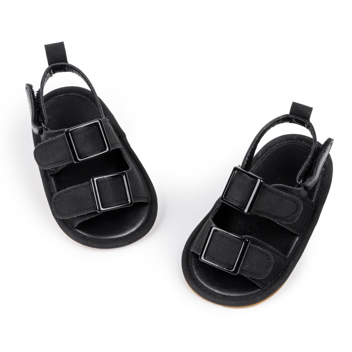 HsdsBebe Infant Baby Boys Girls Summer Beach Sandals Breathable Athletic Anti-slip Soft Sole Newborn First Walker Crib Shoes(ZZY3205 black,1)