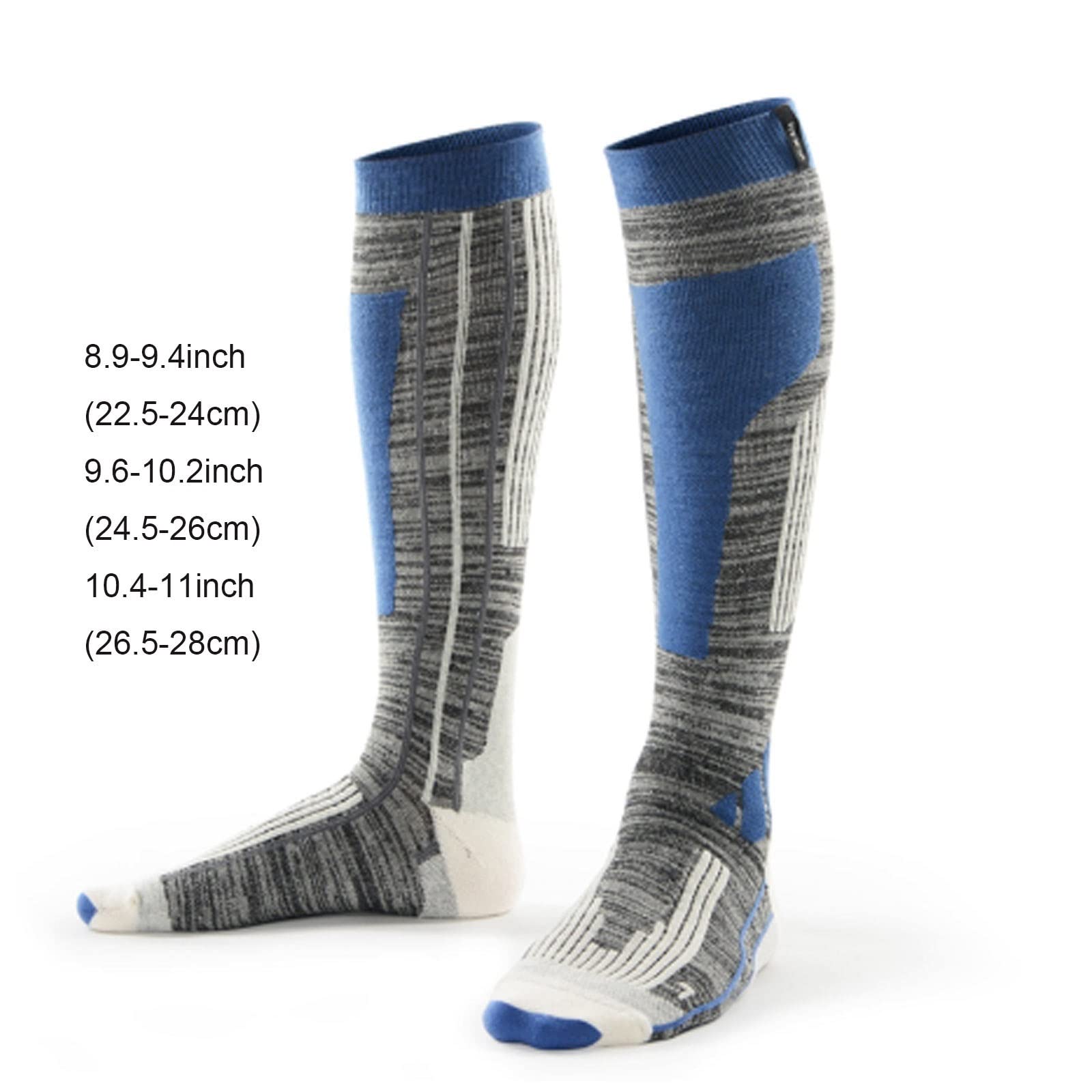 calcetines de hombre Al aire libre de alta tubo calcetines atléticos espesado calentamiento transpirable lana resistente al desgaste y absorbente de sudor calcetines medias de hombre(A,10.4-11inch)