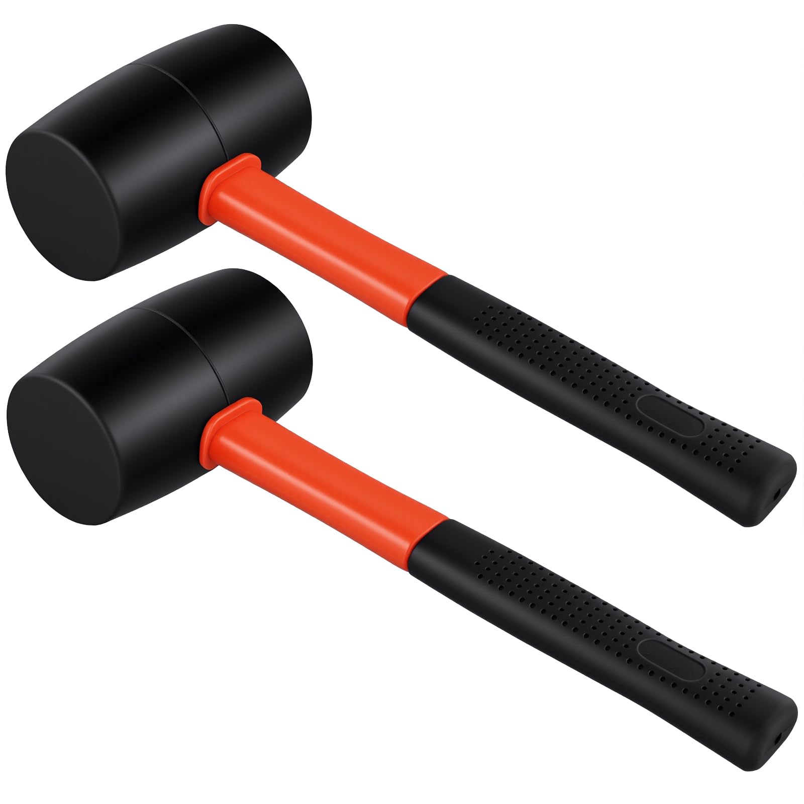 MANCHAP 2 PCS 32oz Rubber Mallet, Rubber Hammer with Soft Grip for DIY, Camping, Woodworking