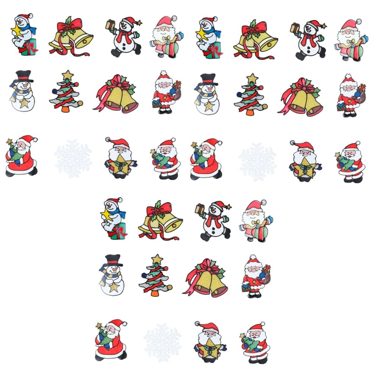 IMIKEYA 36 Stk Fensteraufkleber Urlaub Fenster haften urlaub wandtattoos weihnachtsparty liefert Weihnachtskunst weihnachtsdeko büro dekoration Weihnachtsabziehbilder Weihnachtsaufkleber