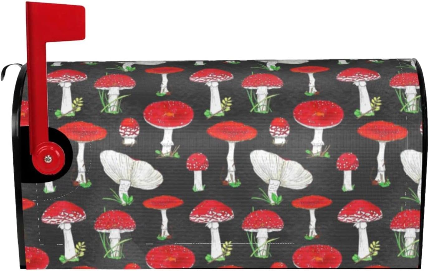 Red Mushrooms1 Mailbox Covers Magnetic Letter Post Box Cover in for Outdoor Garden Yard Outside Home Decor Standard Size 25.5x21 in