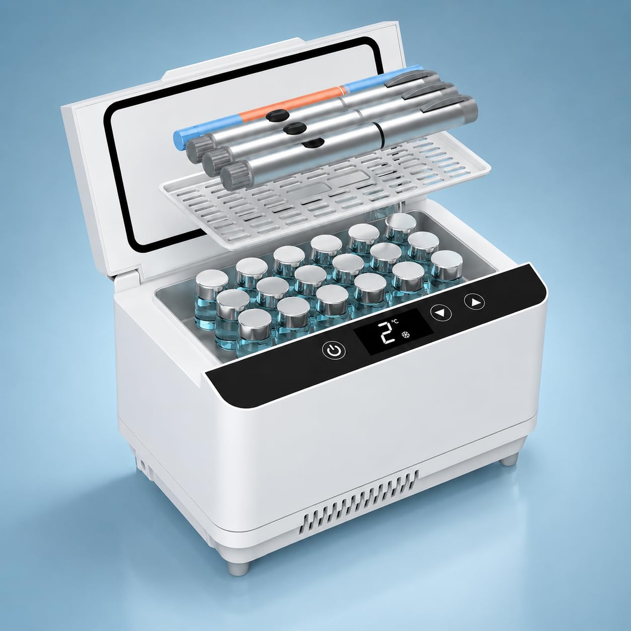 Generico Custodia Termica Portatile per insulina, Borsa da Viaggio per farmaci a Doppio Strato di Grande capacità con Funzione Mini Frigorifero USB.