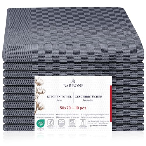 BARBONS 10 er Geschirrtücher Baumwolle 50x70 cm - 240 g/m² 85 g Küchentücher Geschirrhandtücher Geschirrtuch Küchenhandtücher Geschirrtuch Geschirrhandtuch Trockentücher (10er, Black-Anthrazit) BARBONS 10 er Geschirrtücher Baumwolle 50x70 cm - 240 g/m² 85 g Küchentücher Geschirrhandtücher Geschirrtuch Küchenhandtücher Geschirrtuch Geschirrhandtuch Trockentücher (10er, Black-Anthrazit)
