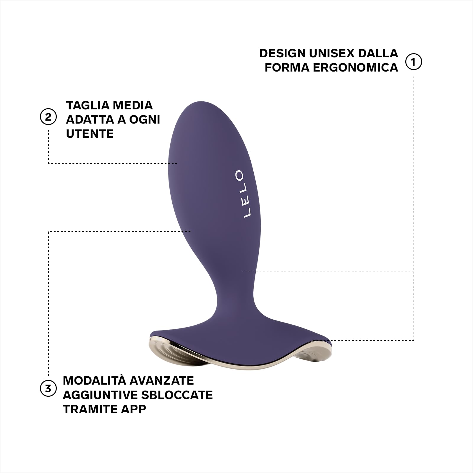 LELO SURFER 2 Plug-anale Dilatatore Donna Vibrante con 6 Modalità di Piacere, Plug-anale Dilatatore Uomo, Plug Anale Silicone, Anal Plug, Vibratore Anale, Giochi Sessuali per Uomo, Purple