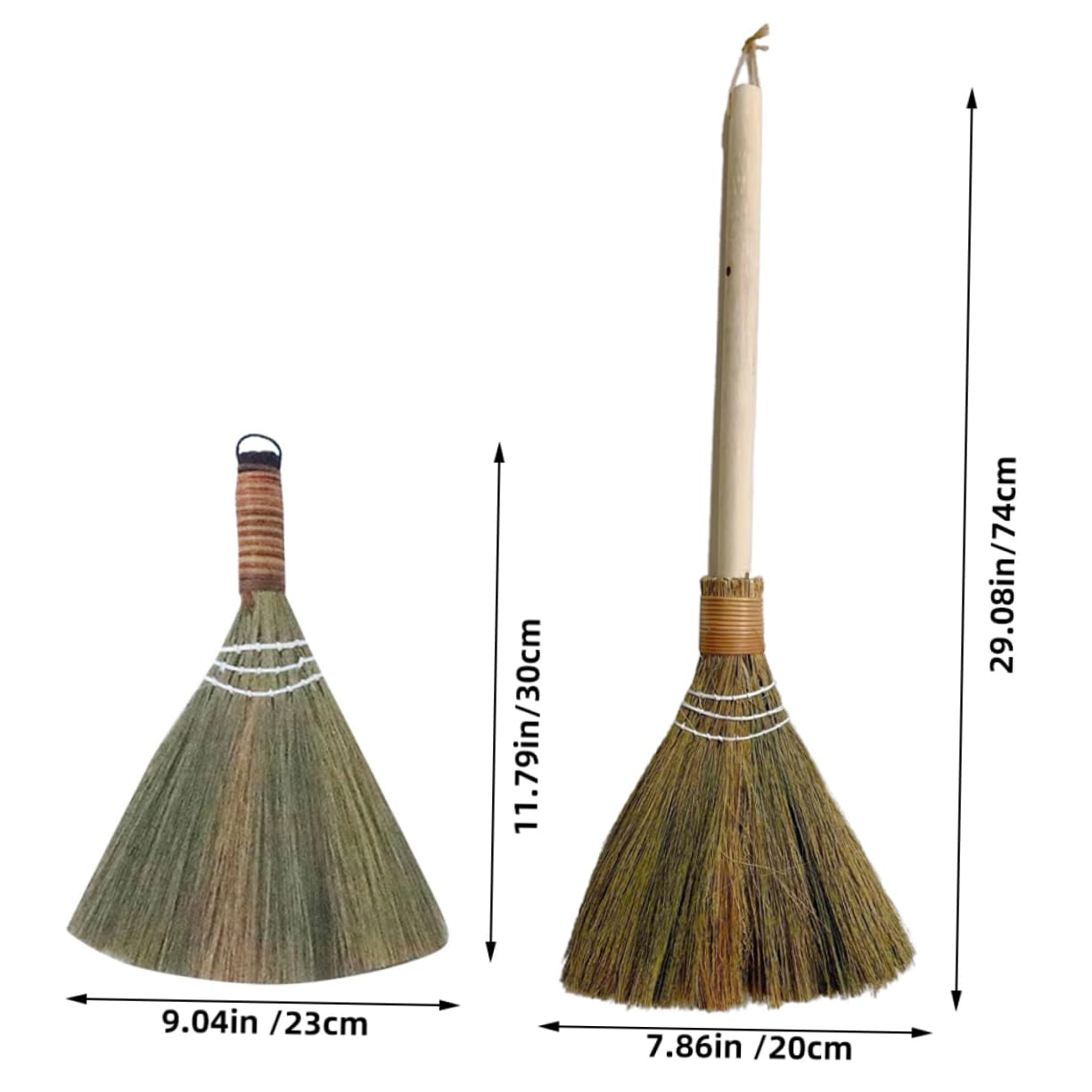 PRETYZOOM 2pcs Hand Woven Broom Lightweight Portable Cleaning Sweeper for Home Kitchen Office Whisk Broom Desktop Duster for Efficient Dust Removal